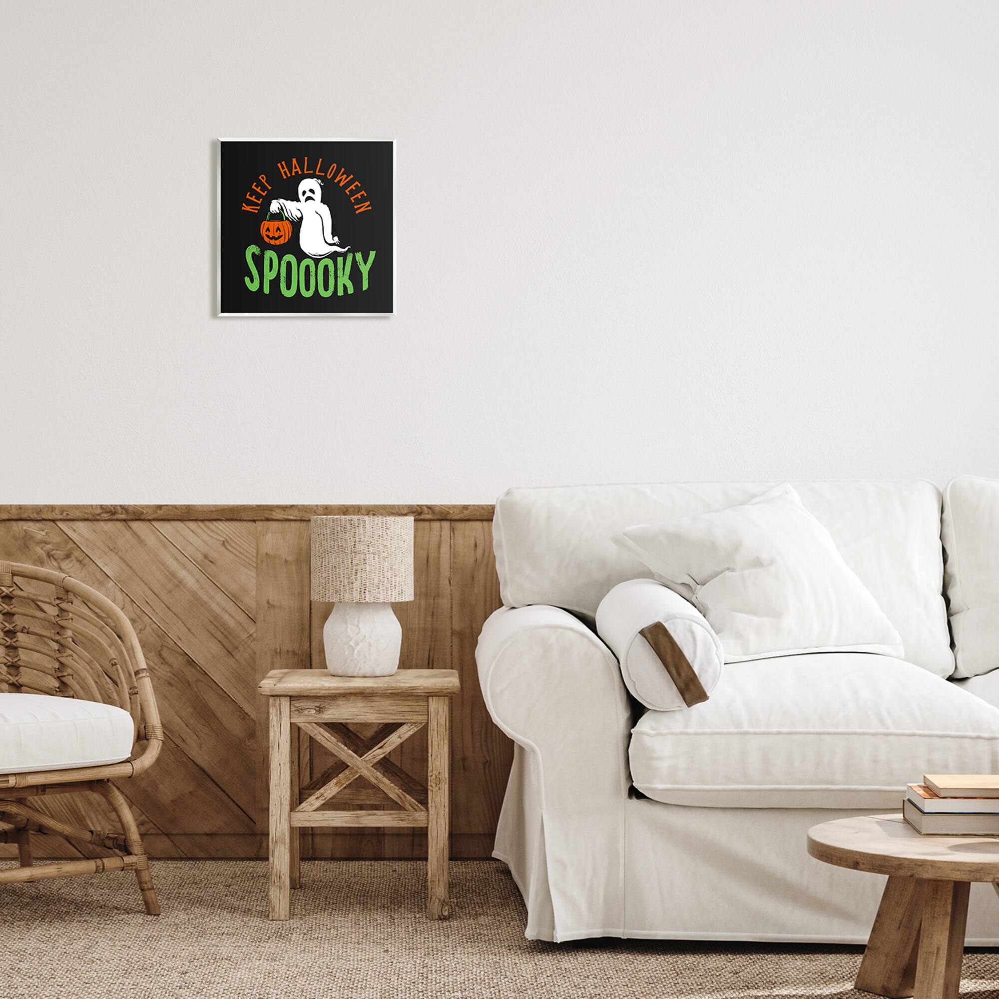 Stupell Industries Keep Halloween Spooky Trick Or Treat Ghost Wall Plaque Art